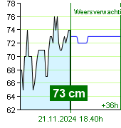 Waterstand op waterstandmeter Nespeky om 11.00 21.11.2024